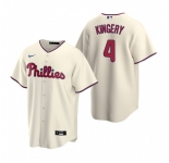 Men's Nike Philadelphia Phillies #4 Scott Kingery Cream Alternate Stitched Baseball Jersey