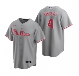 Men's Nike Philadelphia Phillies #4 Scott Kingery Gray Road Stitched Baseball Jersey