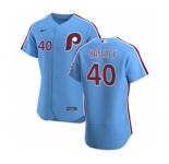 Men's Nike Philadelphia Phillies #40 Adam Haseley Light Blue Alternate 2020 Authentic Player Baseball Jersey