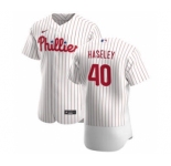 Men's Nike Philadelphia Phillies #40 Adam Haseley White Home 2020 Authentic Player Baseball Jersey