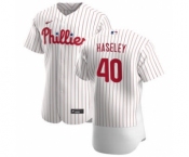 Men's Nike Philadelphia Phillies #40 Adam Haseley White Home 2020 Authentic Player Baseball Jersey