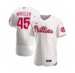 Men's Nike Philadelphia Phillies #45 Zack Wheeler 2020 White Alternate Authentic Player Baseball Jersey