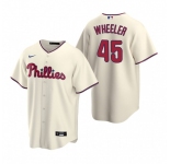 Men's Nike Philadelphia Phillies #45 Zack Wheeler Cream Alternate Stitched Baseball Jersey
