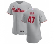Men's Nike Philadelphia Phillies #47 Cole Irvin Gray Road 2020 Authentic Player Baseball Jersey