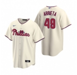Men's Nike Philadelphia Phillies #49 Jake Arrieta Cream Alternate Stitched Baseball Jersey