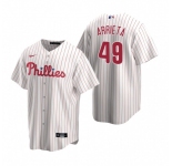 Men's Nike Philadelphia Phillies #49 Jake Arrieta White Home Stitched Baseball Jersey