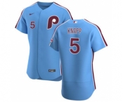 Men's Nike Philadelphia Phillies #5 Andrew Knapp Light Blue Alternate 2020 Authentic Player Baseball Jersey