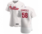 Men's Nike Philadelphia Phillies #58 Seranthony Dominguez White Home 2020 Authentic Player Baseball Jersey