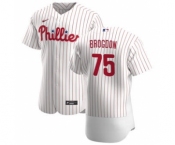Men's Nike Philadelphia Phillies #75 Connor Brogdon White Home 2020 Authentic Player Baseball Jersey