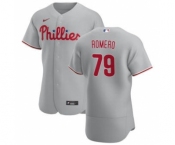 Men's Nike Philadelphia Phillies #79 JoJo Romero Gray Road 2020 Authentic Player Baseball Jersey