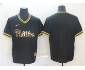 Men's Nike Philadelphia Phillies Blank Black Gold Authentic Stitched Baseball Jersey