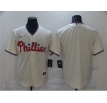 Men's Nike Philadelphia Phillies Blank Cream Alternate Stitched Baseball Jersey