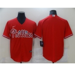 Men's Nike Philadelphia Phillies Blank Red Alternate Stitched Baseball Jersey