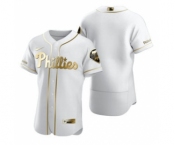 Men's Nike Philadelphia Phillies Blank White 2020 Authentic Golden Edition Baseball Jersey
