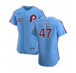 Men's Nike hiladelphia Phillies #47 Cole Irvin Light Blue Alternate 2020 Authentic Player Baseball Jersey