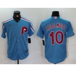 Men's Philadelphia Phillies #10 J.T. Realmuto Blue Cool Base Stitched Jersey