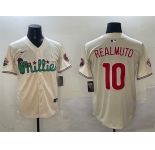 Men's Philadelphia Phillies #10 J.T. Realmuto Cream Phanatic Limited Stitched Jersey