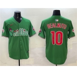 Men's Philadelphia Phillies #10 J.T. Realmuto Green Phanatic Limited Stitched Jersey
