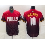 Men's Philadelphia Phillies #10 JT Realmuto Red 2024 City Cool Base Jersey