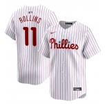 Men's Philadelphia Phillies #11 Jimmy Rollins White Home Limited Stitched Jersey