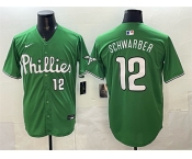 Men's Philadelphia Phillies #12 Kyle Schwarber Green Limited Stitched Jersey