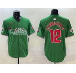 Men's Philadelphia Phillies #12 Kyle Schwarber Green Phanatic Limited Stitched Jersey