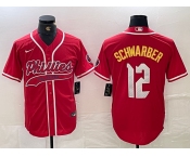 Men's Philadelphia Phillies #12 Kyle Schwarber Red 2024 City Connect Limited Stitched Jersey