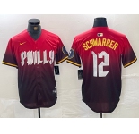 Men's Philadelphia Phillies #12 Kyle Schwarber Red 2024 City Cool Base Jersey