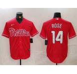 Men's Philadelphia Phillies #14 Pete Rose Red Cool Base Stitched Jersey