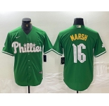 Men's Philadelphia Phillies #16 Brandon Marsh Green 2024 City Connect Stitched Jersey