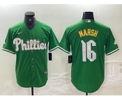 Men's Philadelphia Phillies #16 Brandon Marsh Green 2024 City Connect Stitched Jersey