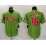Men's Philadelphia Phillies #16 Brandon Marsh Green With Patch Stitched Cool Base Nike Jersey
