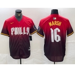 Men's Philadelphia Phillies #16 Brandon Marsh Red 2024 City Cool Base Jersey