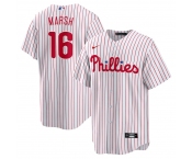 Men's Philadelphia Phillies #16 Marsh White Stitched MLB Cool Base Nike Jersey