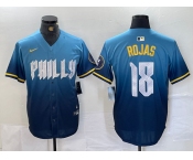 Men's Philadelphia Phillies #18 Johan Rojas Blue 2024 City Connect Limited Stitched Jersey