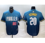 Men's Philadelphia Phillies #20 Mike Schmidt Blue 2024 City Cool Base Jerseys