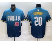 Men's Philadelphia Phillies #20 Mike Schmidt Blue 2024 City Cool Base Jerseys