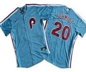 Men's Philadelphia Phillies #20 Mike Schmidt Light Blue Cool Base Jersey
