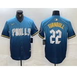 Men's Philadelphia Phillies #22 Spencer Turnbull Blue 2024 City Cool Base Jersey
