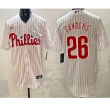 Men's Philadelphia Phillies #26 Miles Sanders White Cool Base Jersey
