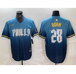 Men's Philadelphia Phillies #28 Alec Bohm Blue 2024 City Player Number Cool Base Stitched Jersey