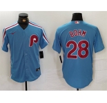 Men's Philadelphia Phillies #28 Alec Bohm Blue Cool Base Stitched Jersey