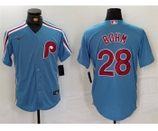 Men's Philadelphia Phillies #28 Alec Bohm Blue Cool Base Stitched Jersey