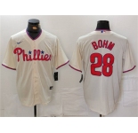 Men's Philadelphia Phillies #28 Alec Bohm Cream Cool Base Stitched Jersey
