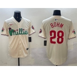 Men's Philadelphia Phillies #28 Alec Bohm Cream Phanatic Limited Stitched Jersey