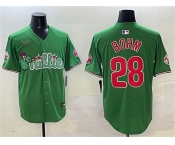 Men's Philadelphia Phillies #28 Alec Bohm Green Phanatic Limited Stitched Jersey