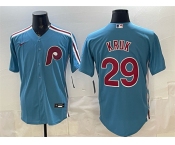 Men's Philadelphia Phillies #29 John Kruk Blue Cool Base Stitched Jersey