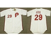 Men's Philadelphia Phillies #29 John Kruk White Stitched Jersey