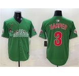 Men's Philadelphia Phillies #3 Bryce Harper Green Phanatic Limited Stitched Jersey