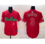 Men's Philadelphia Phillies #3 Bryce Harper Red Phanatic Limited Stitched Jersey